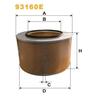 Слика на филтер за воздух WIX FILTERS 93160E за камион Mercedes Actros 1996 3340 B - 394 коњи дизел