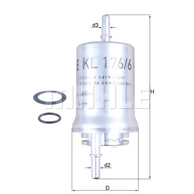 Слика на Филтер за гориво MAHLE KL 176/6D за Seat Toledo 3 (5P2) 1.6 - 102 коњи бензин