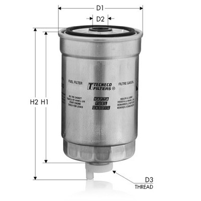 Слика на Филтер за гориво TECNECO FILTERS GS58 за Alfa Romeo 75 (162b) 2.0 TD (162.BD, 162.BG) - 95 коњи дизел