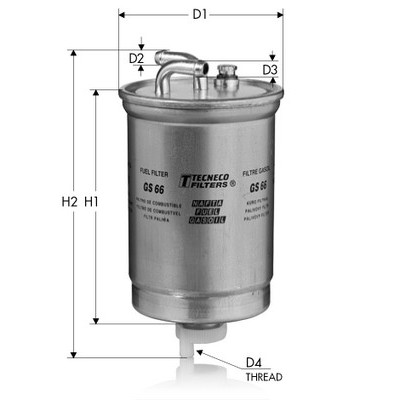 Слика на Филтер за гориво TECNECO FILTERS GS66 за Ford Mondeo 1 (GBP) 1.8 TD - 90 коњи дизел