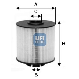 Слика на Филтер за гориво UFI 26.017.00 за камион Mercedes Axor 2 1833 A - 326 коњи дизел