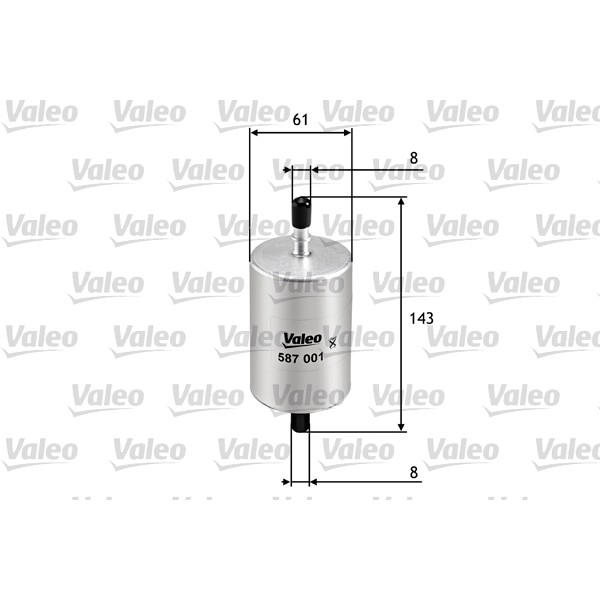 Слика на Филтер за гориво VALEO 587001 за Renault Clio 2 1.2 16V (BB05, BB0W, BB11, BB27, BB2T, BB2U, BB2V, CB05...) - 75 коњи бензин