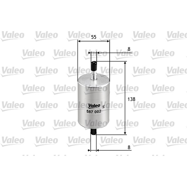 Слика на Филтер за гориво VALEO 587002 за Renault Laguna 2 (BG0-1) 1.8 16V (BG0B, BG0M) - 120 коњи бензин