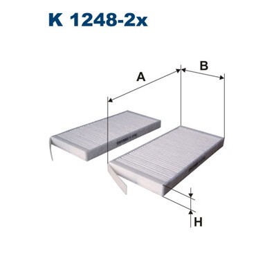 Слика на Филтер за кабина FILTRON K 1248-2x за Renault Kangoo (KW0-1) 1.5 dCi - 106 коњи дизел