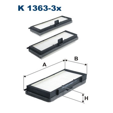 Слика на Филтер за кабина FILTRON K 1363-3x за Citroen Jumpy U6U 1.9 D 70 - 69 коњи дизел