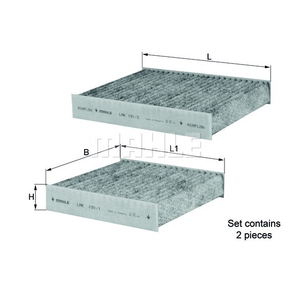 Слика на Филтер за кабина MAHLE LAK 191/S за Citroen C4 Cactus 1.2 VTi 75 - 75 коњи бензин