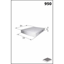 Слика на Филтер за кабина MECAFILTER  ELR7525 за камион MAN F 2000 26.314 DF-TM - 310 коњи дизел