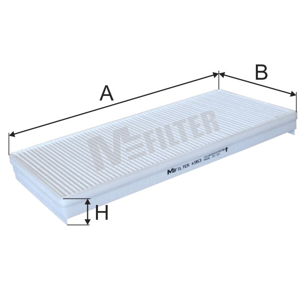 Слика на Филтер за кабина MFILTER K 953 за камион MAN F 90 19.362 FS,19.362 FLS,19.362 FLLS - 360 коњи дизел