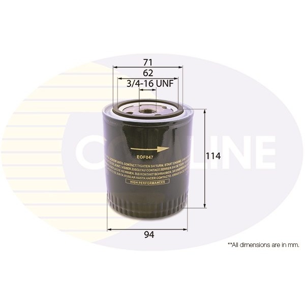 Слика на Филтер за масло COMLINE EOF047