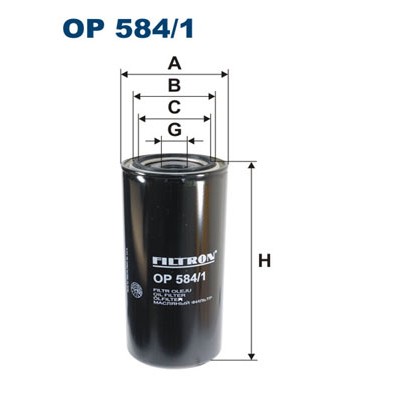 Слика на Филтер за масло FILTRON OP 584/1 за камион Renault G 290.24 CIT - 291 коњи дизел