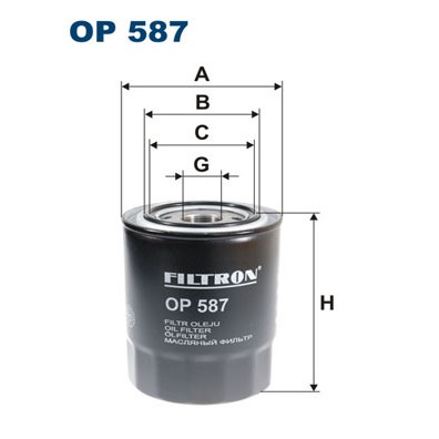 Слика на Филтер за масло FILTRON OP 587 за Mitsubishi Space Gear (PA,B,D V-W) 2.5 TD (PA5V/W, PB5V) - 99 коњи дизел