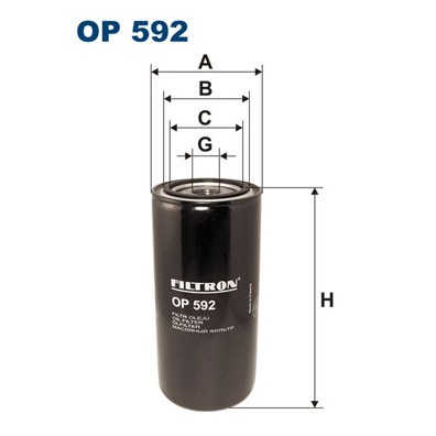Слика на Филтер за масло FILTRON OP 592 за камион DAF F 2800 FAG 2800 DKV,FAR 2804 DKXE,FAS 2803 DKXE,DKSE,DKV - 230 коњи бензин