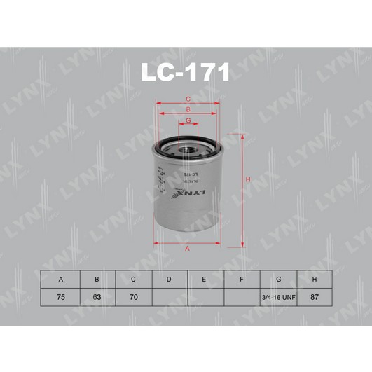 Слика на Филтер за масло LYNXauto LC-171