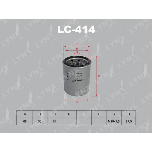 Слика на Филтер за масло LYNXauto LC-414