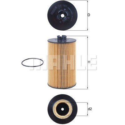 Слика на Филтер за масло MAHLE OX 161D за камион Mercedes Atego 2 1022 AK - 218 коњи дизел
