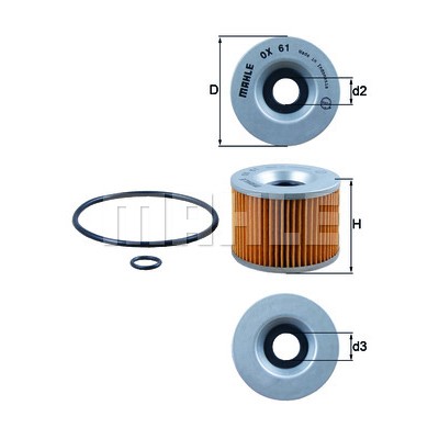 Слика на Филтер за масло MAHLE OX 61D за мотор Kawasaki EL 250 E (EL250B) - 27 коњи бензин