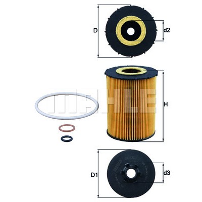 Слика на Филтер за масло MAHLE OX 636D за BMW 5 Sedan E60 540 i - 306 коњи бензин