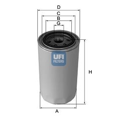 Слика на Филтер за масло UFI 23.106.01 за камион DAF 65 FA 65.180 - 181 коњи дизел