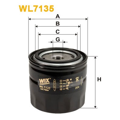 Слика на Филтер за масло WIX FILTERS WL7135 за камион Neoplan Transliner N 316 - 363 коњи дизел