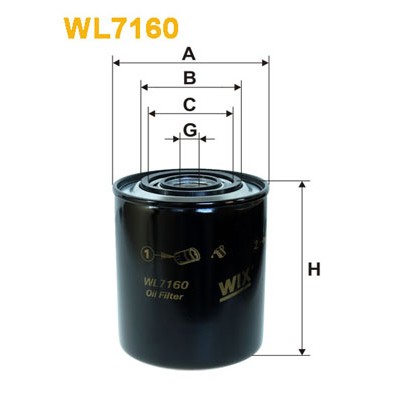 Слика на Филтер за масло WIX FILTERS WL7160 за Fiat Ducato BOX 230L 2.5 TDI 4x4 - 116 коњи дизел