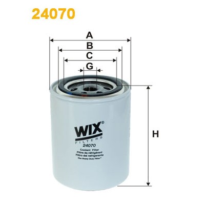 Слика на филтер за разладна течност WIX FILTERS 24070 за камион DAF 75 CF FT 75 CF 320 - 320 коњи дизел