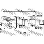 Слика 2 $на Хомокинетички зглоб, полуосовина FEBEST 0111-ACA38RH