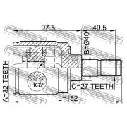 Слика 2 на хомокинетички зглоб, полуосовина FEBEST 0311-CRVATRH