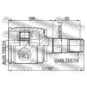 Слика 2 $на Хомокинетички зглоб, полуосовина FEBEST 0411-K94LH