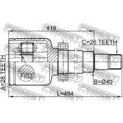 Слика 2 на хомокинетички зглоб, полуосовина FEBEST 2111-CA220RH