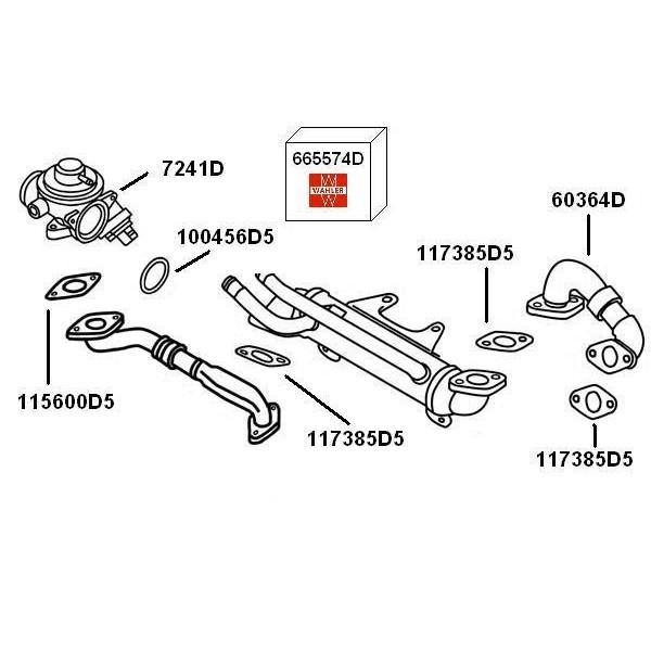 Слика на цевковод, AGR-вентил WAHLER 60364D за Audi A4 Sedan (8E2, B6) 1.9 TDI - 130 коњи дизел