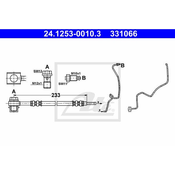 Слика на црево за кочница ATE 24.1253-0010.3 за VW Beetle (9C1,1C1) 1.8 T - 150 коњи бензин