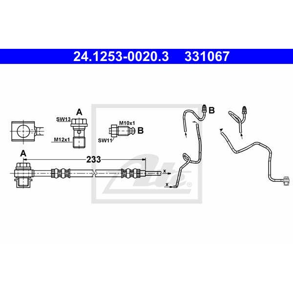 Слика на црево за кочница ATE 24.1253-0020.3 за Audi A3 (8L1) 1.9 TDI - 110 коњи дизел