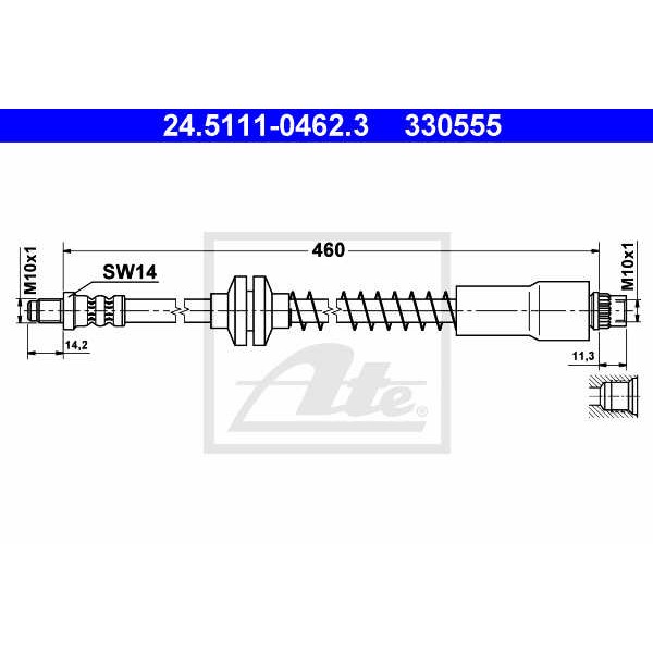 Слика на црево за кочница ATE 24.5111-0462.3 за Citroen C8 EA,EB 2.0 16V - 141 коњи бензин