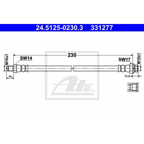 Слика на црево за кочница ATE 24.5125-0230.3 за BMW 3 Gran Turismo F34 320 d - 184 коњи дизел