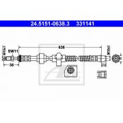 Слика 1 на црево за кочница ATE 24.5151-0638.3