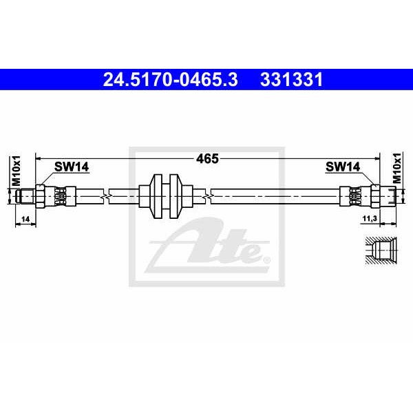 Слика на црево за кочница ATE 24.5170-0465.3 за Volvo 440K (445) 2.0 - 110 коњи бензин