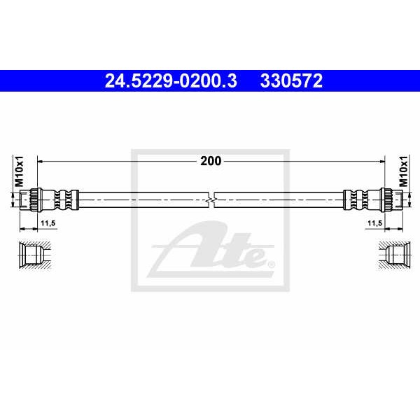 Слика на црево за кочница ATE 24.5229-0200.3 за Nissan Primastar Box (X83) dCi 150 - 145 коњи дизел