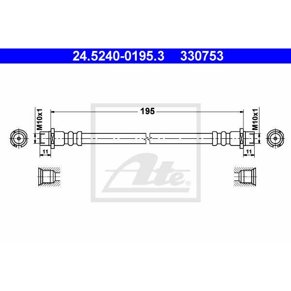 Слика на црево за кочница ATE 24.5240-0195.3 за Opel Tigra TwinTop 1.3 CDTI - 69 коњи дизел