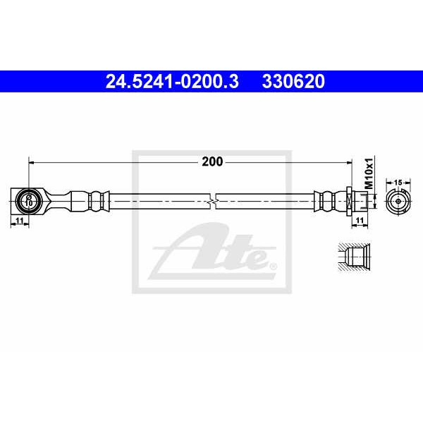 Слика на црево за кочница ATE 24.5241-0200.3 за Opel Astra G Saloon 1.6 - 103 коњи бензин