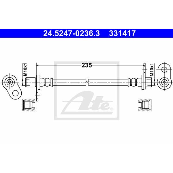 Слика на црево за кочница ATE 24.5247-0236.3 за Mitsubishi Lancer Ex Saloon (CY-ZA) 2.0 EVO - 301 коњи бензин