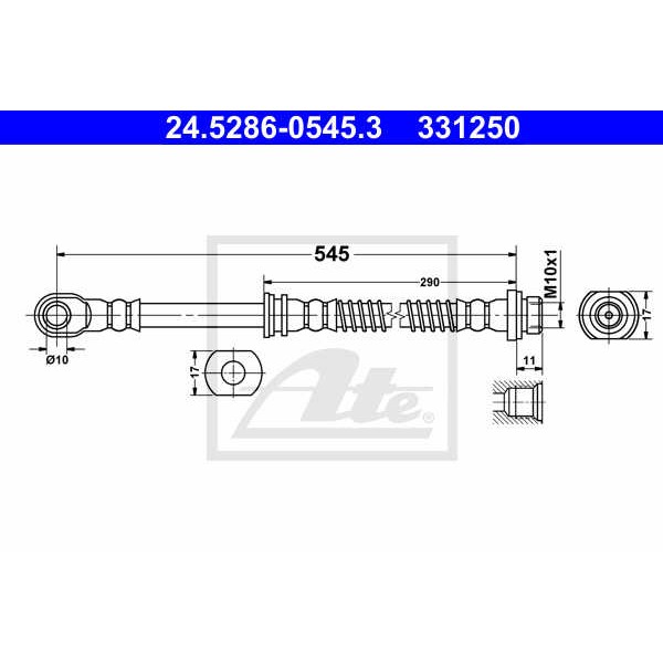 Слика на црево за кочница ATE 24.5286-0545.3 за Mitsubishi Lancer Saloon (CS A) 2.0 4WD - 290 коњи бензин