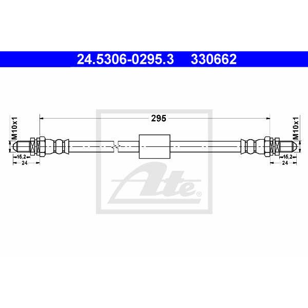 Слика на црево за кочница ATE 24.5306-0295.3 за Ford Fiesta 3 (gfj) 1.6 XR2i - 110 коњи бензин