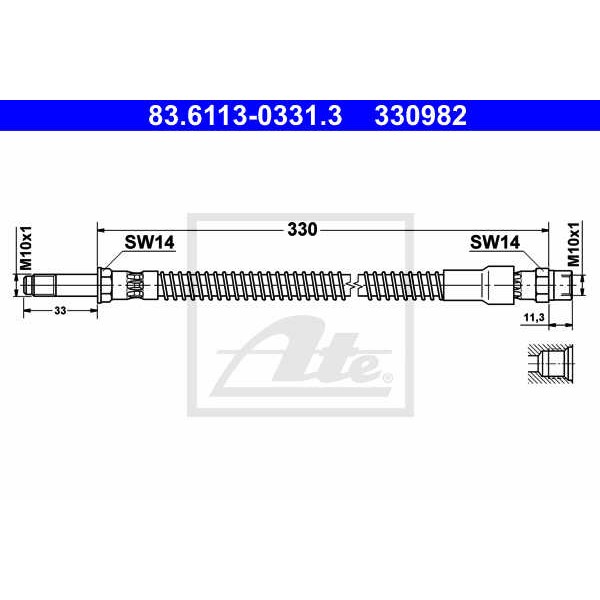 Слика на црево за кочница ATE 83.6113-0331.3 за Volvo S70 Saloon (P80) 2.5 TDI - 140 коњи дизел