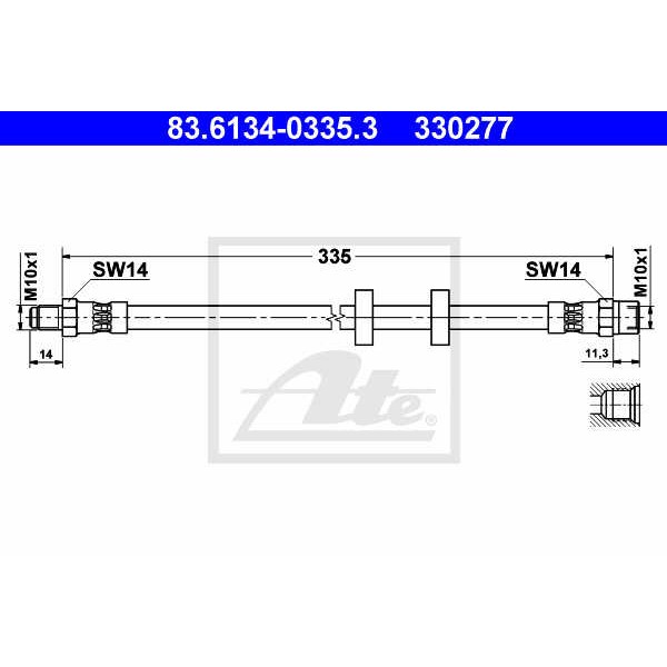 Слика на црево за кочница ATE 83.6134-0335.3 за Volvo 740 Estate (745) 2.4 Turbo-Diesel - 109 коњи дизел