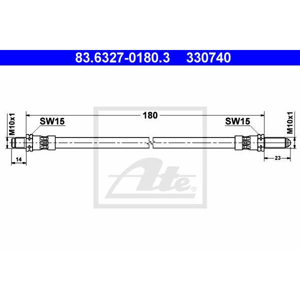 Слика на црево за кочница ATE 83.6327-0180.3 за Ford Scorpio 1 Estate (GGE) 2.5 TD - 115 коњи дизел