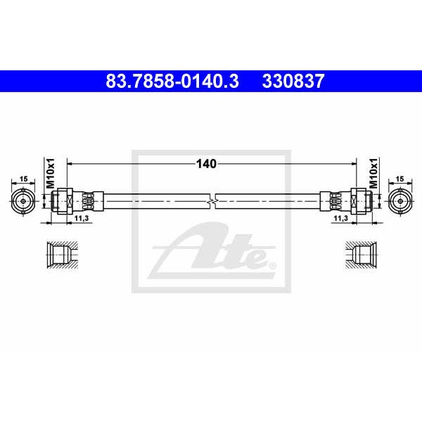 Слика на црево за кочница ATE 83.7858-0140.3 за Seat Toledo 2 Saloon (1M2) 1.9 TDI - 150 коњи дизел