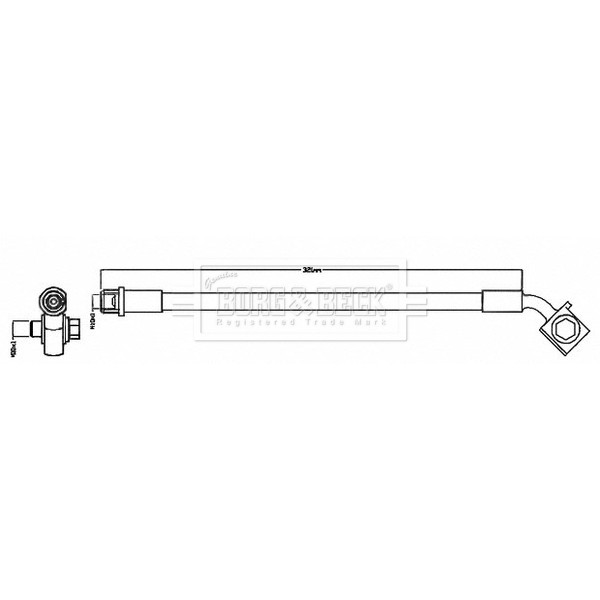 Слика на црево за кочница BORG & BECK BBH8692 за Opel Astra K (B16) 1.6 CDTi (68) - 160 коњи дизел