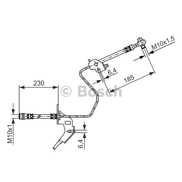 Слика на црево за кочница BOSCH 1 987 476 199 за Opel Astra H Hatchback 1.8 - 125 коњи бензин