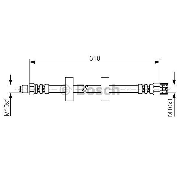 Слика на црево за кочница BOSCH 1 987 476 217 за Audi 100 Sedan (44, 44Q, C3) 2.0 D Turbo - 100 коњи дизел