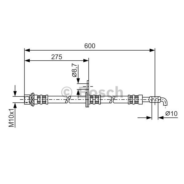 Слика на црево за кочница BOSCH 1 987 476 229 за Toyota Avensis Hatchback (T25) 2.4 - 170 коњи бензин